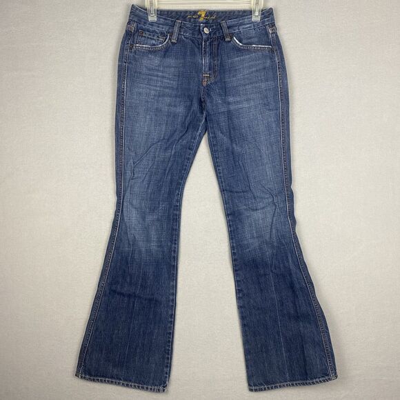 7 For All Mankind by Jerome Dahan Womens 28 Bootcut Jeans Light Blue Wash Flared - Picture 1 of 9